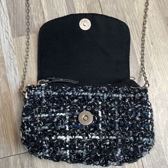 Mini crossbody purse Rossetti checkered gray black square pattern - Picture 4 of 9